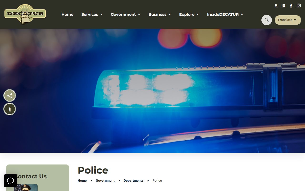 Decatur Police contact details and official records portal route