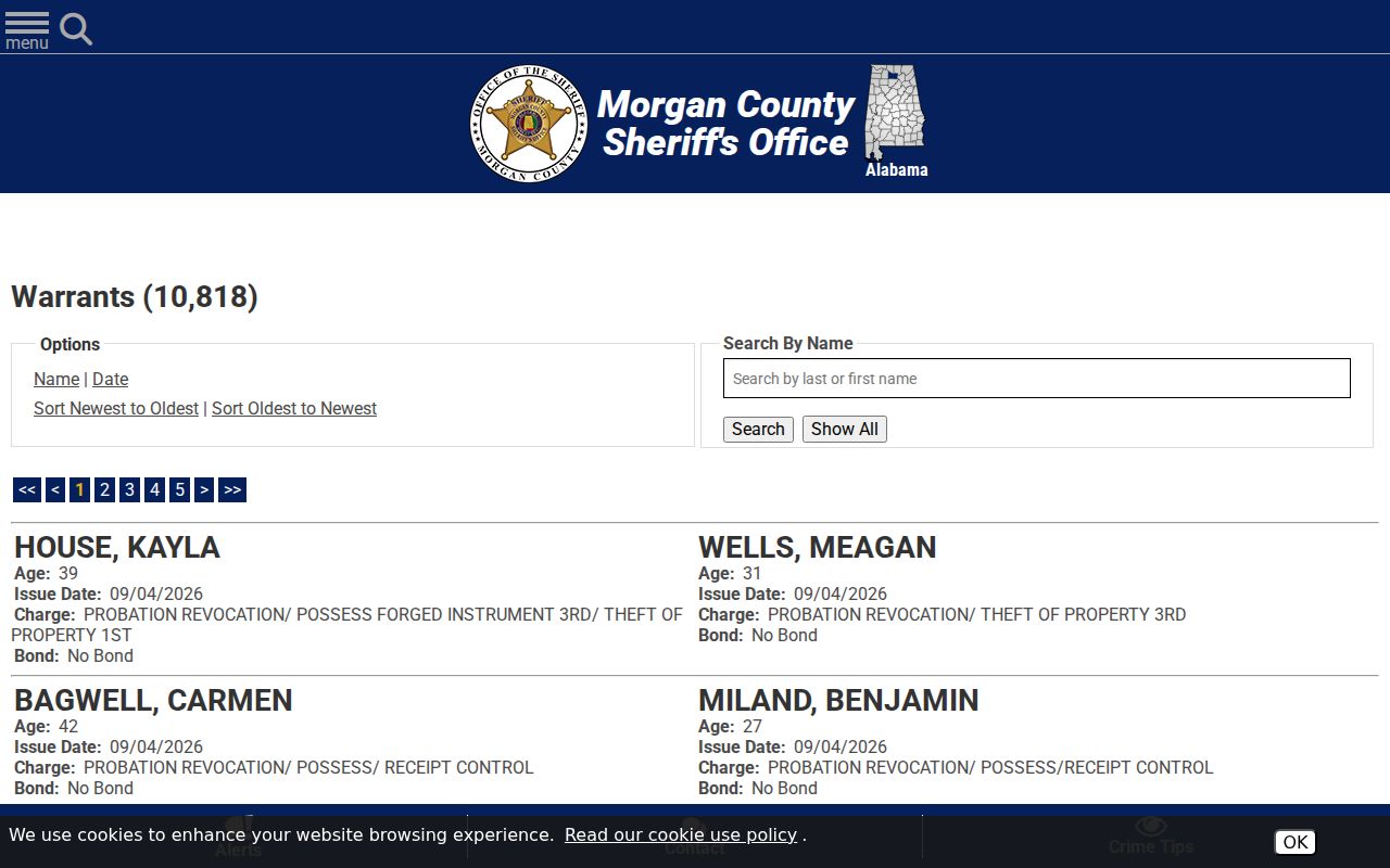Morgan County warrant records search controls