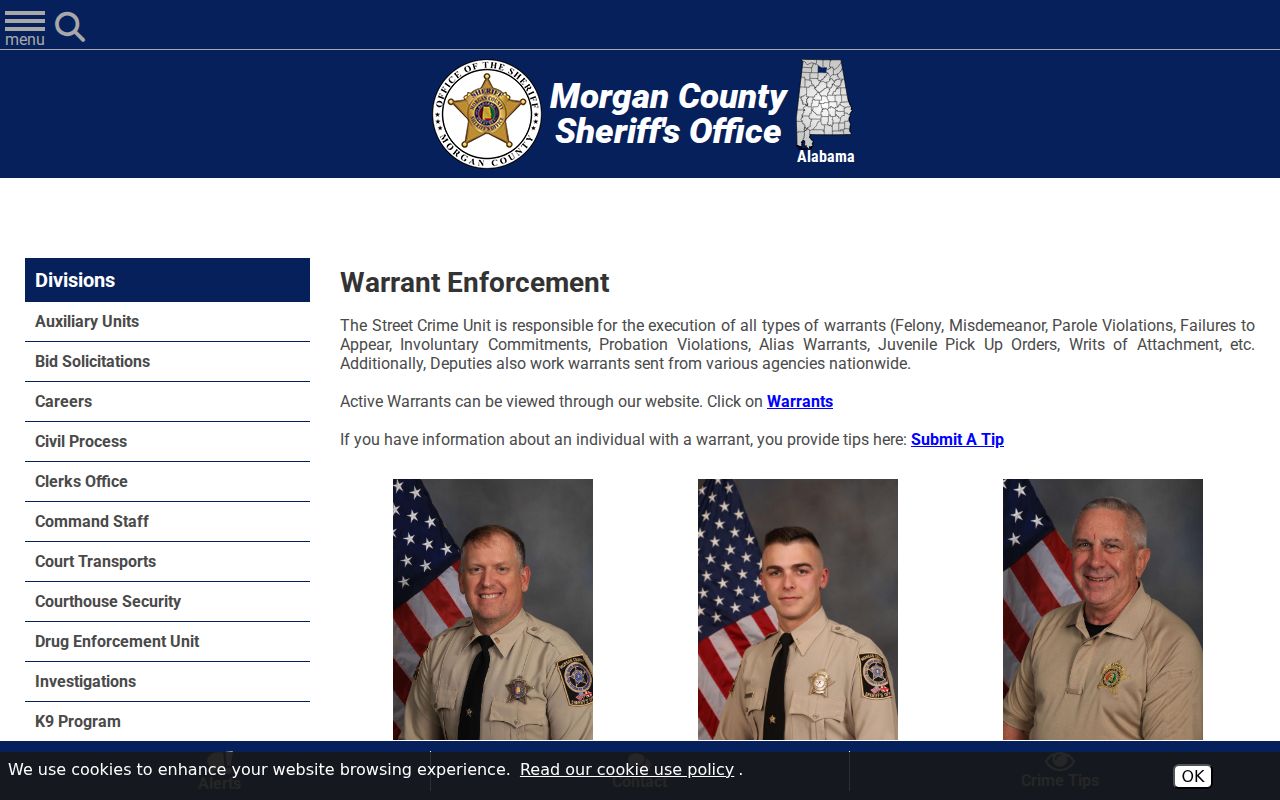 Morgan County warrant enforcement unit description